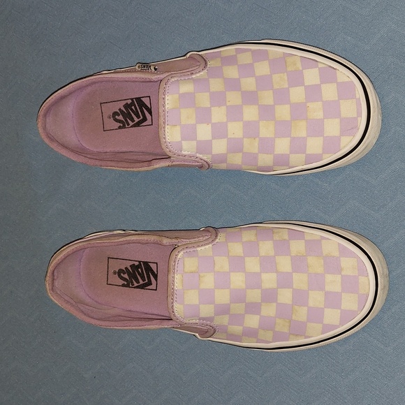 Vans Shoes - Vans low flat White And Lavander Sneakers Athletic Shoes Size 9 Women.